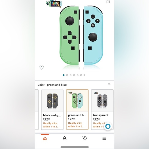SINGLAND Wireless Controller for Nintendo Switch green and blue New open box - Picture 3 of 3